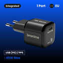 bronine 45W GaN 1 Port EU-Plug USB Charger